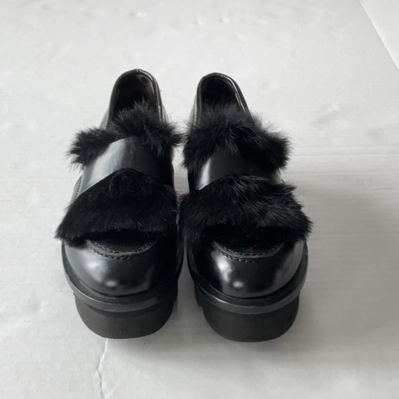AGL Black Platform loafers w/fur size 6 (36) - Picture 2 of 10